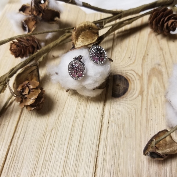 🌳🌳Beautiful Purple Fire Opal Earrings 🌳🌳 - Picture 10 of 10